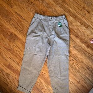 Vintage Lee Women's Black and White Checkered Trousers